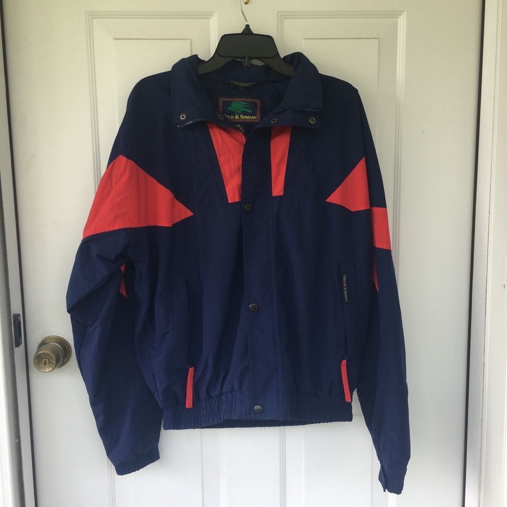 🏆 Field & Stream navy blue and red jacket size medium